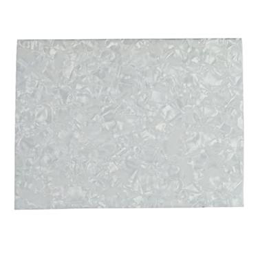 Imagem de Pickguard de guitarra PVC Cellulóide inquebrável Tampa da placa traseira Folha de placa para baixo para baixo guitarra acústico Bass Protetor de proteção Durável Acessório (Pérola branca)