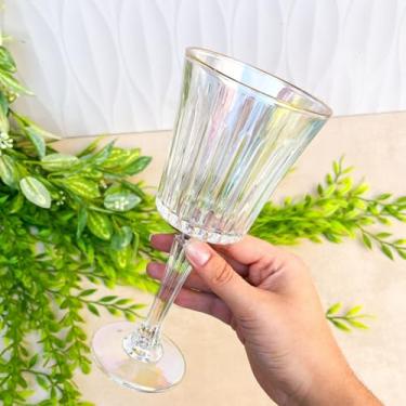 Imagem de Haüskraft -Taça para água E vinho de vidro Egeu Rainbow com Borda Dourada 260ml 6 peças