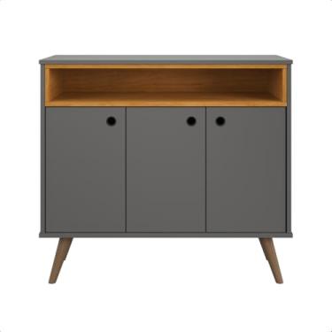 Imagem de Buffet Rack Aparador Multiuso 3 Portas Paris RP Online (Cinza/Nature)