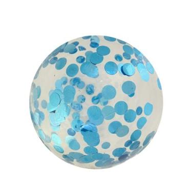 Imagem de Balão MINI Bubble Transparente Com Confete - PartiuFesta, Confete Azul