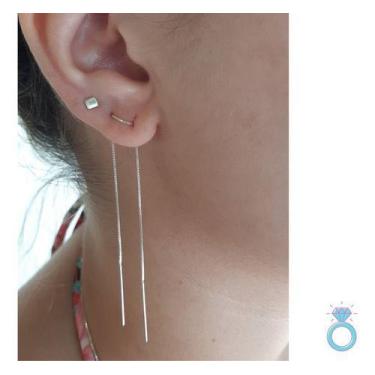 Imagem de Brinco Prata Grande Feminino 5unid Corrente Revenda Baratos - isa ronc