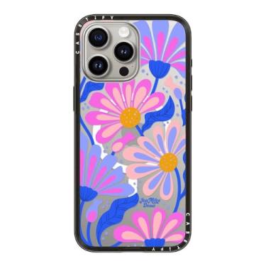 Imagem de CASETiFY Capa compacta para iPhone 15 Pro Max [fina e elegante/compatível com Magsafe/1,2 m. 2X proteção contra quedas de grau militar] - Margarida mística - preto transparente