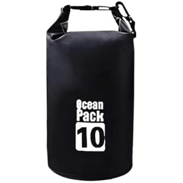 Imagem de Saco Estanque Ocean Pack 10L Impermeável | Dry Bag para Praia, Trilha, Camping, Canoagem, Stand Up Paddle, Viagem | Bolsa Resistente à Água com Fecho Roll-Top (Preto) (Azul Escuro)