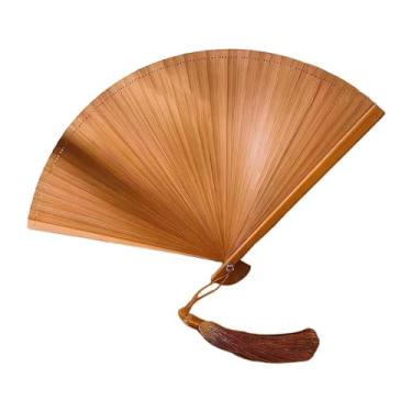 Imagem de MotiveTech Ventilador de mão de bambu elegante para mulheres e homens, decoração para apresentações de dança, presente de verão