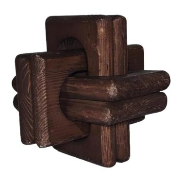 Imagem de Baoblaze Decoração de elos de corrente de madeira, elos de corrente de madeira, estilo vintage, boho, decoração de mesa de centro rústica exclusiva para sala