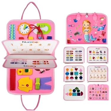 Imagem de Maleta Montessori Educativa Sereia Rosa, 25 Atividades, Brinquedo Sensorial para Crianças 3-5 Anos