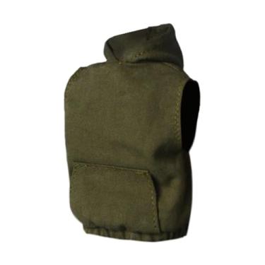 Imagem de simhoa Modelo de moletom com capuz em escala 1/12, roupas de boneca, decoração de boneca, miniatura, modelo de brinquedo faça você mesmo para bonecos de ação, Verde