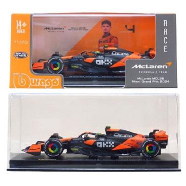 Imagem de Miniatura Metal 1/43 C/ Piloto Caixa Acrilica Formula 1  2024 McLaren Race F1 MCL38 Lando Norris 4 – Burago