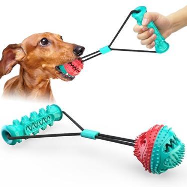 Imagem de CYBERNOVA Brinquedo interativo para cães para mastigadores agressivos, bola de distribuição de comida, brinquedo para cães, bastão molar serrilhado