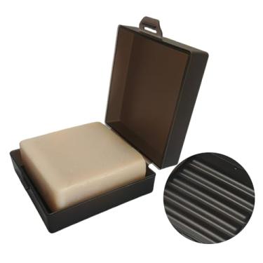 Imagem de Elimeta Suporte quadrado de saboneteira para chuveiro, recipiente de sabão de viagem com tampa, caixa de sabão leve à prova d'água para sabonete masculino Dr. Squatch para viagem, higiene pessoal