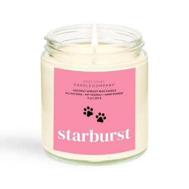 Imagem de Starburst | Vela para animais de estimação | Cera de damasco de coco sem soja | Queima limpa | Não tóxica | Aprovado por veterinários | Eliminador de odores de animais de estimação | Vela perfumada