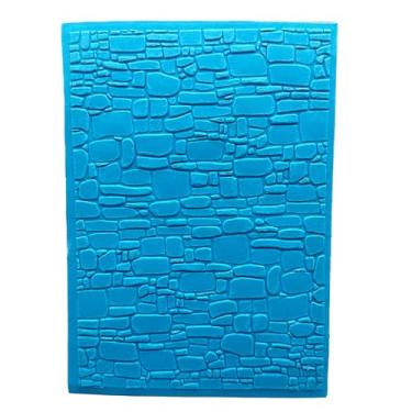 Imagem de Modelo de pasta em relevo de plástico 3D, textura de parede de tijolo com padrão de pedra de Natal, 12 x 17 cm, para fazer cartões, faça você mesmo, scrapbook, papel, artesanato, artesanato, scrapbook