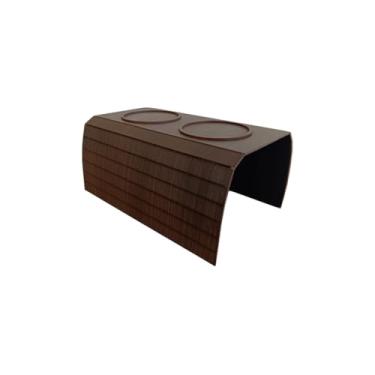 Imagem de Jogo 2 Bandejas Porta Copo + Porta Controle Para Sofá Esteira Ajustável(1 Esteira Simples Tabaco)