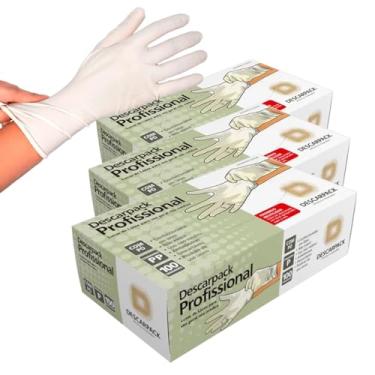 Imagem de Luva de Látex Descartável Profissional, Tamanho PP, com Pó Bioabsorvível, 300 Unidades, para Uso em Limpeza, Estética, Alimentação e Indústria