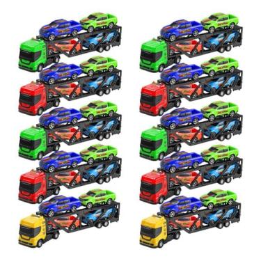 Imagem de Kit 50 Brinquedos Caminhão Cegonheiro Carro Infantil Criança Doação