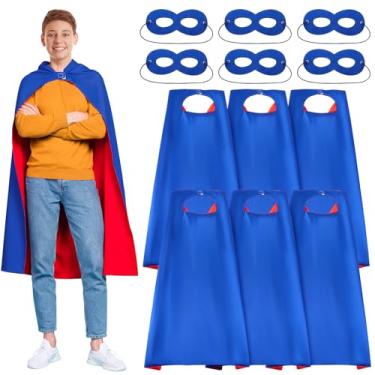 Imagem de Chicingyou 18 Pcs Dog Costume Kit Dog Ears Headband Blue Cape Eye Mask for Adults Team Group Spirit Building Halloween Costume