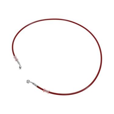 Imagem de Partuto Linha de mangueira de óleo de embreagem de freio de motocicleta de 130 cm com fio de aço inoxidável trançado PU linha de freio hidráulico de motocicleta para motocicletas Dirt Bikes vermelho