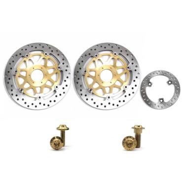 Imagem de Arashi Discos de freio dianteiros traseiros rotores com parafusos de montagem para Honda RS250R 1990-1992, peças de acessórios de reposição de motocicleta