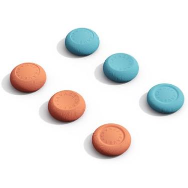 Imagem de SAVAGE RAVEN Da Skull & Co., Capa Para Joystick Analógico E Nintendo Switch 2 Joy-Con - Azul Neon Vermelho, 3 Pares (6 Peças)