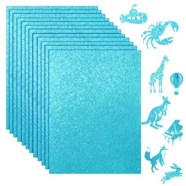 Imagem de 28 folhas de papel cartolina com glitter azul, cartão de 21 x 28 cm de espessura para convites, menus, confecção de cartões, impressão estacionária, projeto de arte, álbum de recortes, decoração de