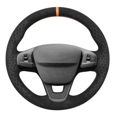 Imagem de MEWANT Capa de volante preta costurada à mão para Ford Bronco Sport 2021-2024 / Escape 2020-2024 / E-Transit 2022-2023 / Maverick 2022-2024 / Transit 2020-2024