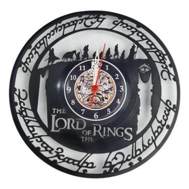 Imagem de Relógio Artesanal Em Disco Vinil Tematico Senhor Dos Anéis
