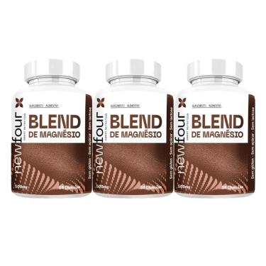 Imagem de Kit 3x Blend de Magnésio de Malato Quelato Treonato 60 Caps 500mg NewFour-Unissex