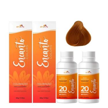 Imagem de Beleza Ruiva – Kit Encanto Colors 8.4 Louro Claro Cobre + Água Oxigenada 20vol 6% | Duas Unidades | Ruivo Acobreado Natural com D-Pantenol, Óleo de Coco e Manteiga de Karité