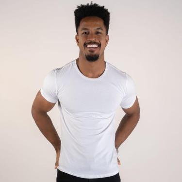 Imagem de Camiseta Básica Masculina Versatiold Algodão Egípcio, P, Branco