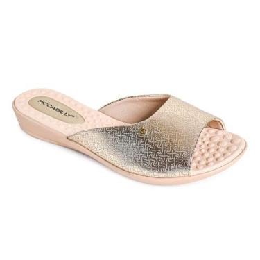 Imagem de Tamanco Anabela Piccadilly Ouro Feminino, Ouro, 37