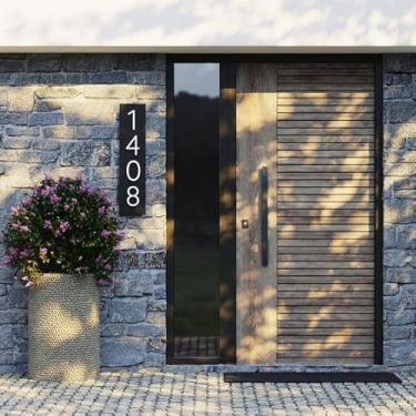 Imagem de Números de casa de acrílico autoadesivos de 7 cm - Números de caixa de correio brancos modernos para casa, apartamento, escritório, quarto de hotel - Fácil instalação (1)