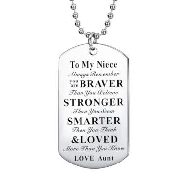 Imagem de Colar inspirador de sobrinha presentes para sobrinha presentes de tia presentes inspiradores presentes de aniversário e Natal, Medium, Aço inoxidável, \