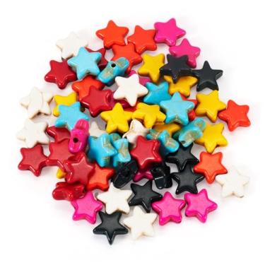 Imagem de Amuleto de contas de estrela turquesa de 12 mm pequenas pequenas estrelas coloridas estético pônei pingente para joias, pulseira da amizade, colar, fazer artesanato faça você mesmo, multicolorido