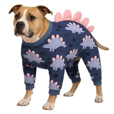 Imagem de LovinPet Pijama de cachorro grande, macacão elástico de quatro pernas, pijama leve com proteção UV, traje de recuperação calmante anti-lambe para cirurgia, pull-on para raças médias e grandes, preto