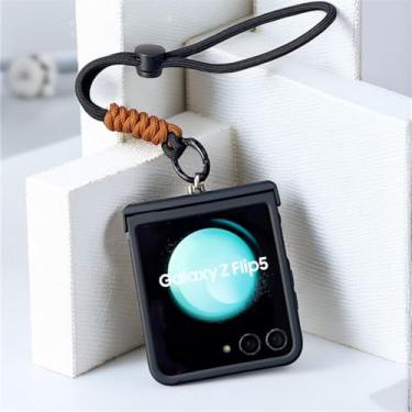 Imagem de Simples luxo grande janela doce cor botão portátil corda caso para samsung galaxy z flip5 5g z flip 5 zflip5 capa, g, samsung z flip 5