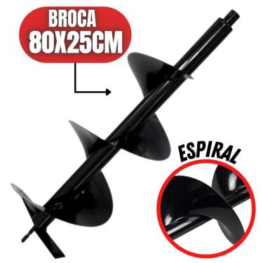 Imagem de Broca Grande Para Perfurador De Solo 80x25cm Com Bitola