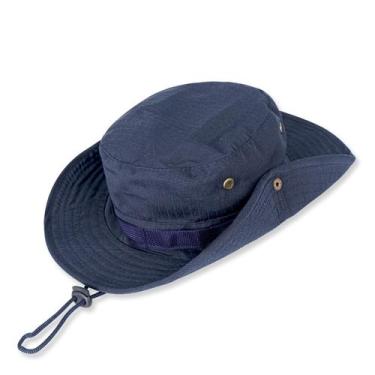 Imagem de Chapéu Ruqizhi Navy Bucket Hat UPF 50+ com proteção UV
