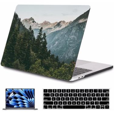 Imagem de Capa compatível com MacBook Air de 13 polegadas versão 2022 2021 2020 versão A2337 M1/A2179 com retina e Touch ID, capa rígida de plástico e capa de teclado e protetor de tela -, Green Forest 2