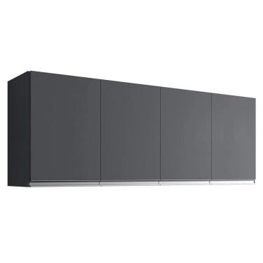 Imagem de Armario Aéreo Geladeira 160cm Andréia 2 Portas Ajl Móveis Cinza