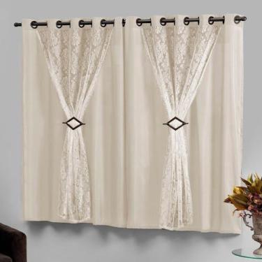 Imagem de Cortina Renda Forrada Sala/Quarto 2,80x1,70 Oferta Marrocos - EMPÓRIO 