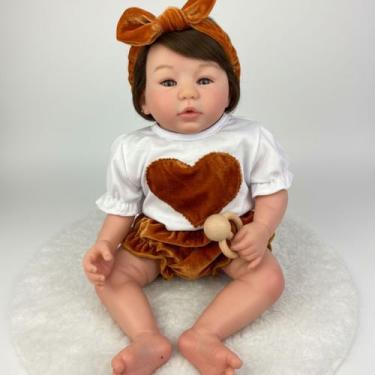 Imagem de Bebê Reborn Menina Boneca Silicone Realista, Moreninha - Mundo Azul e 