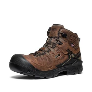 Imagem de KEEN Utility Targhee 4 Bota masculina com bico composto de altura média, à prova d'água, durável, para trabalho de construção, Terra-escuro/preto, 41