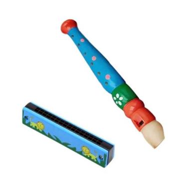 Imagem de Flauta De Madeira Infantil Em Formato De Desenho Animado Com 6 Furos E