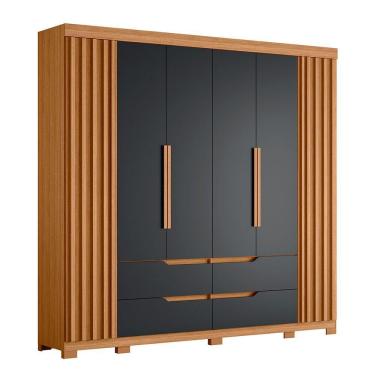 Imagem de Guarda Roupa Doble Casal 6 Portas Albatroz Moveis Nature/titanium