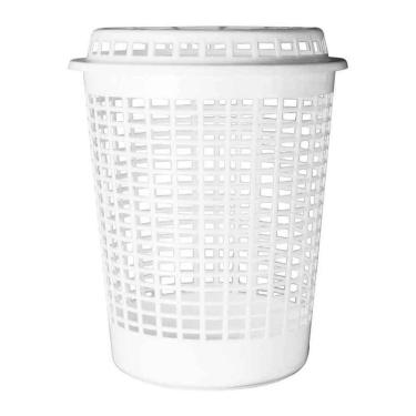 Imagem de Cesto De Roupa Jaguar Redondo Telado 60 Litros Branco 0050