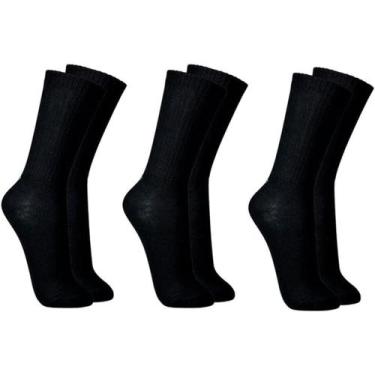 Imagem de Kit 3 Meias Atoalhadas Lupo Esporte Adulto Cano Alto  Conforto e Durab