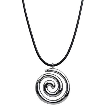 Imagem de MJFSGYO Colar Y2K Swirl para mulheres, lindo colar de pingente espiral de fada emo acessórios grunge, joia alternativa presente para mulheres