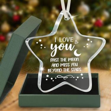 Imagem de Ornamento de estrela romântica I Love You, presente para marido, esposa, namorado, namorada, casais, dia dos namorados, aniversário, Natal, aniversário, lembrança, placa de decoração de árvore para