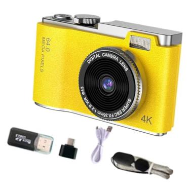 Imagem de Ysyqkn Câmera Digital Portátil CCD de Brinquedo, 11,7 X 6,4 X 2,9 Cm, Luz de Preenchimento Integrada, Leve, Versátil para Gravação de Vídeo, Tela Giratória, Amarelo