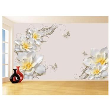 Imagem de Papel De Parede 3D Floral Textura Sala Flores 3,5M Xfl306 - Você Decor